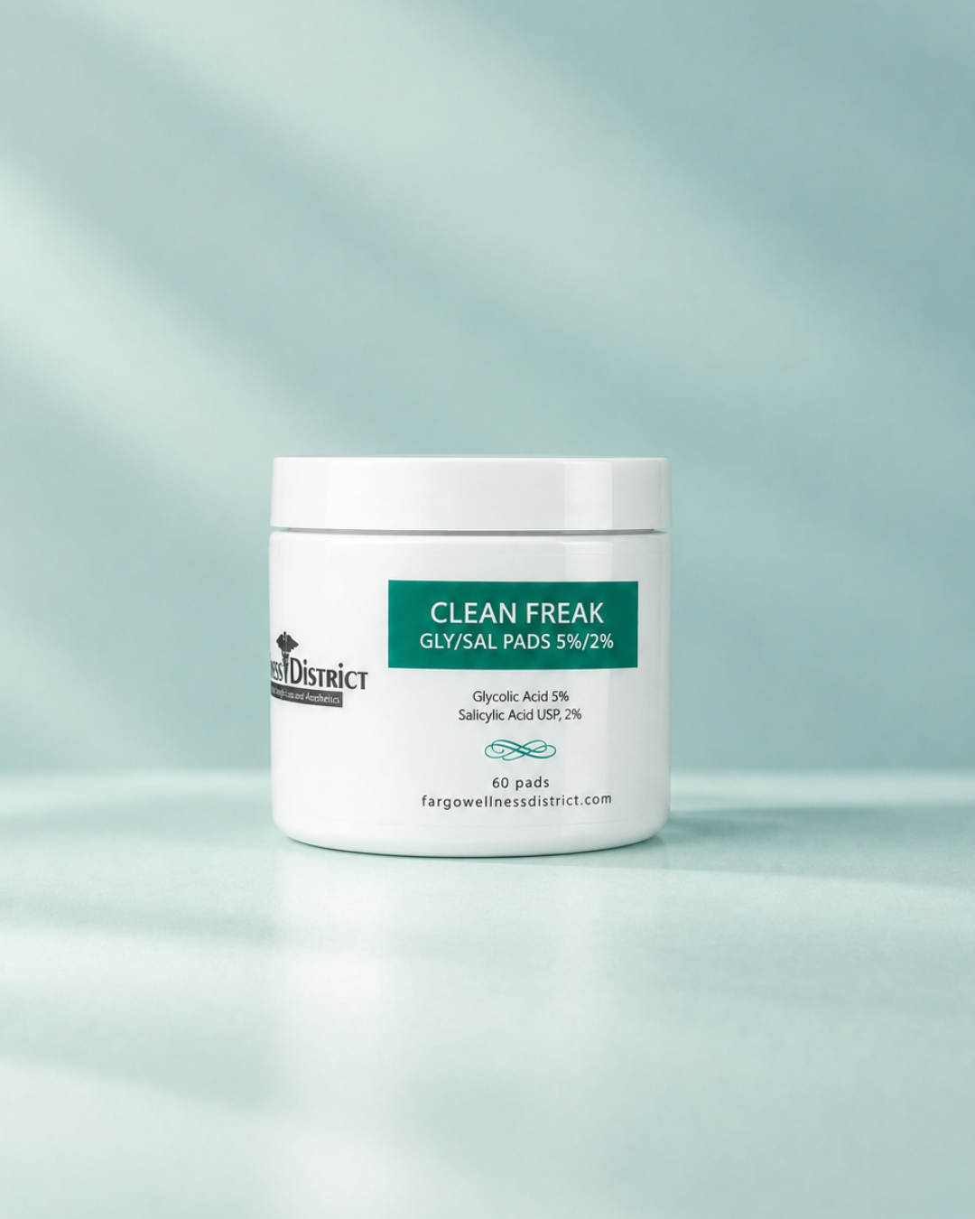 Wellness District Clean Freak Gly/Sal Exfoliating Pads with 5% Glycolic Acid and 2% Salicylic Acid, 60 Pads