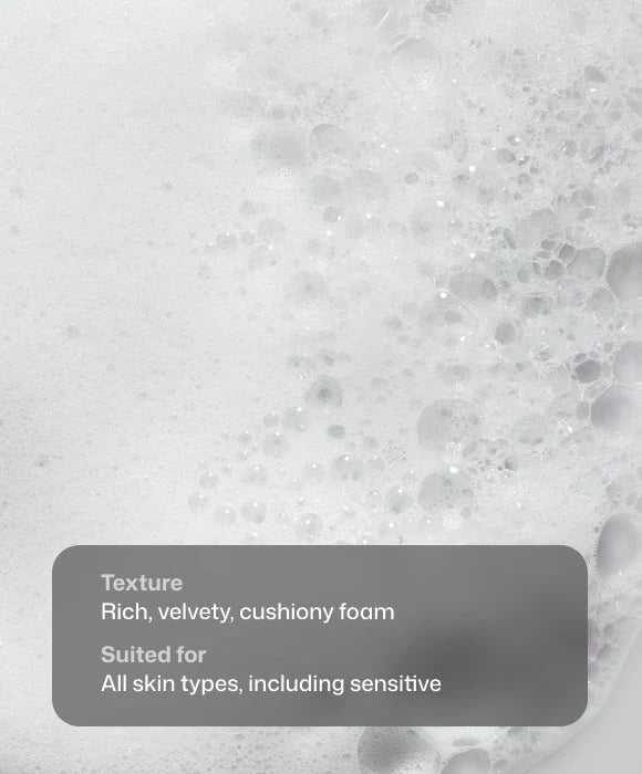Rich foam texture of Revision Skincare Gentle Foaming Cleanser